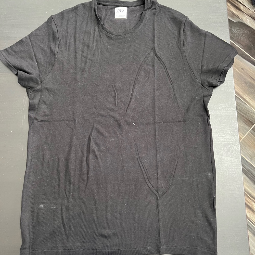 plain black zara t shirt mens
